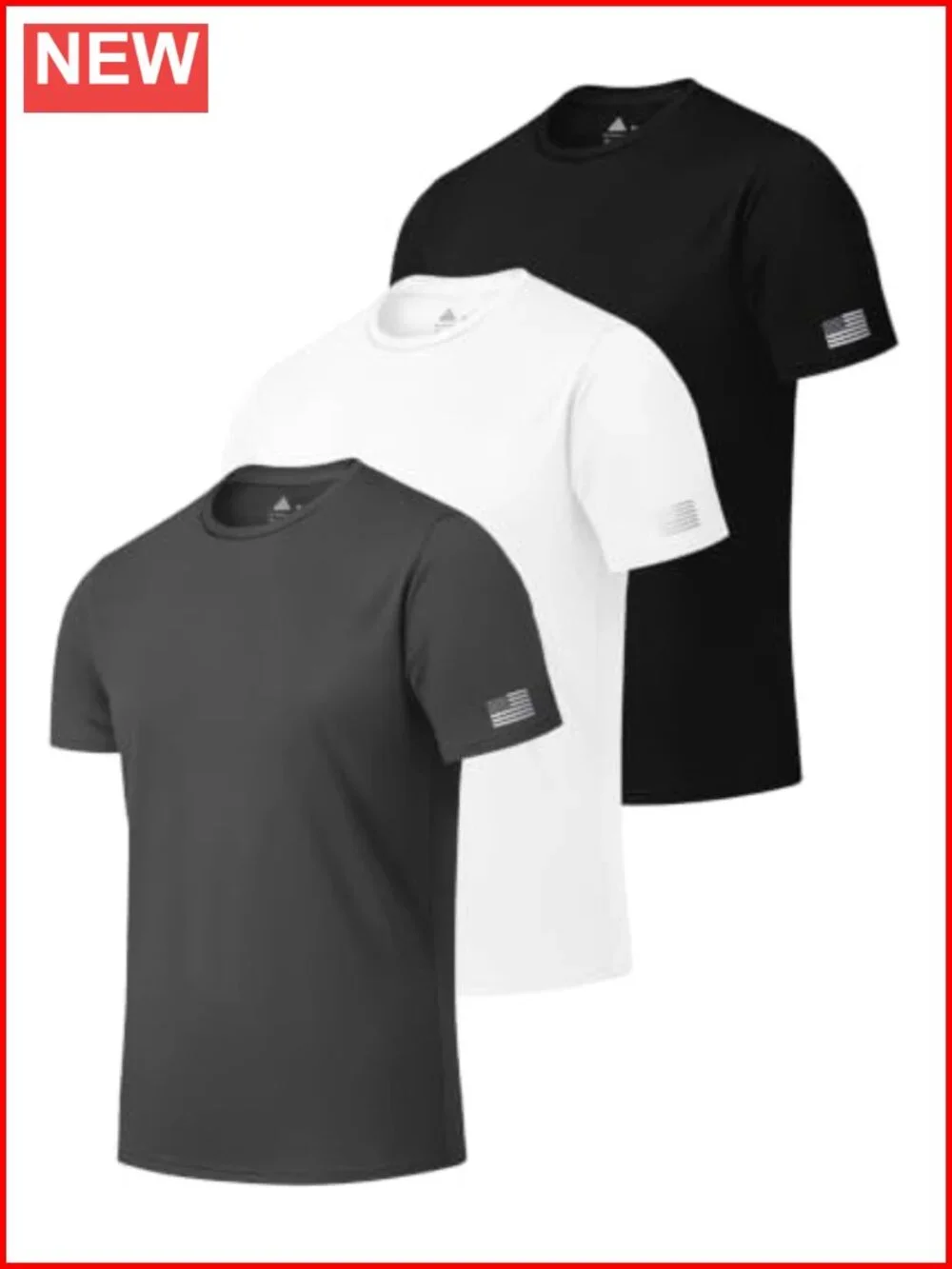 3 Pack Men's UPF 50+ Rash Guard Shirts Short Sleeve Sun Protection